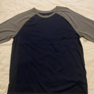 George Men's Long Sleeve Navy and Gray Shirt/ Maroon and black